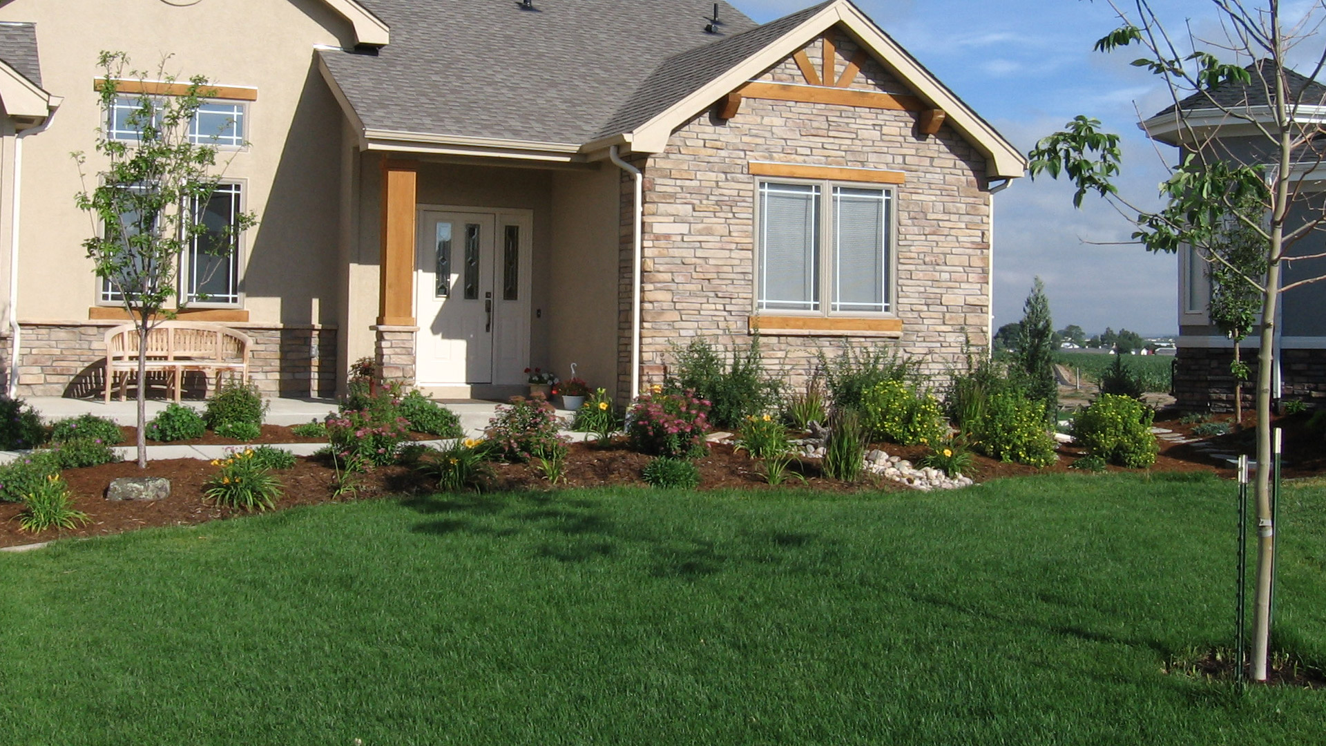 Professional landscaping features installed at a Fort Collins, CO home.