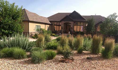 Plantings in a softscape bed installation near Fort Collins, CO.