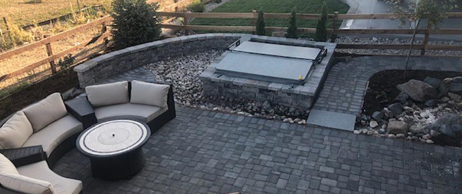 Project Case Study New Patio Retaining Wall Fire Pit Water Feature In Fort Collins Co Alive Outside Landscaping Blog